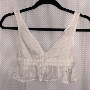 White eyelet bralette